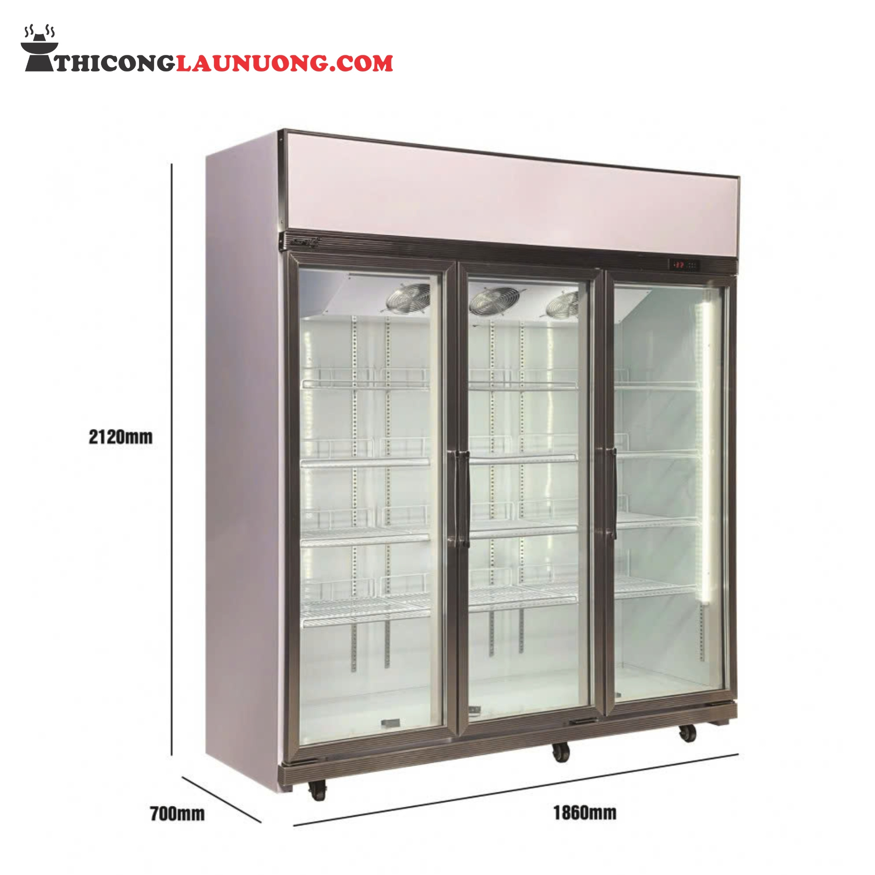 Tủ đông 3 cửa kính LD-1860FA