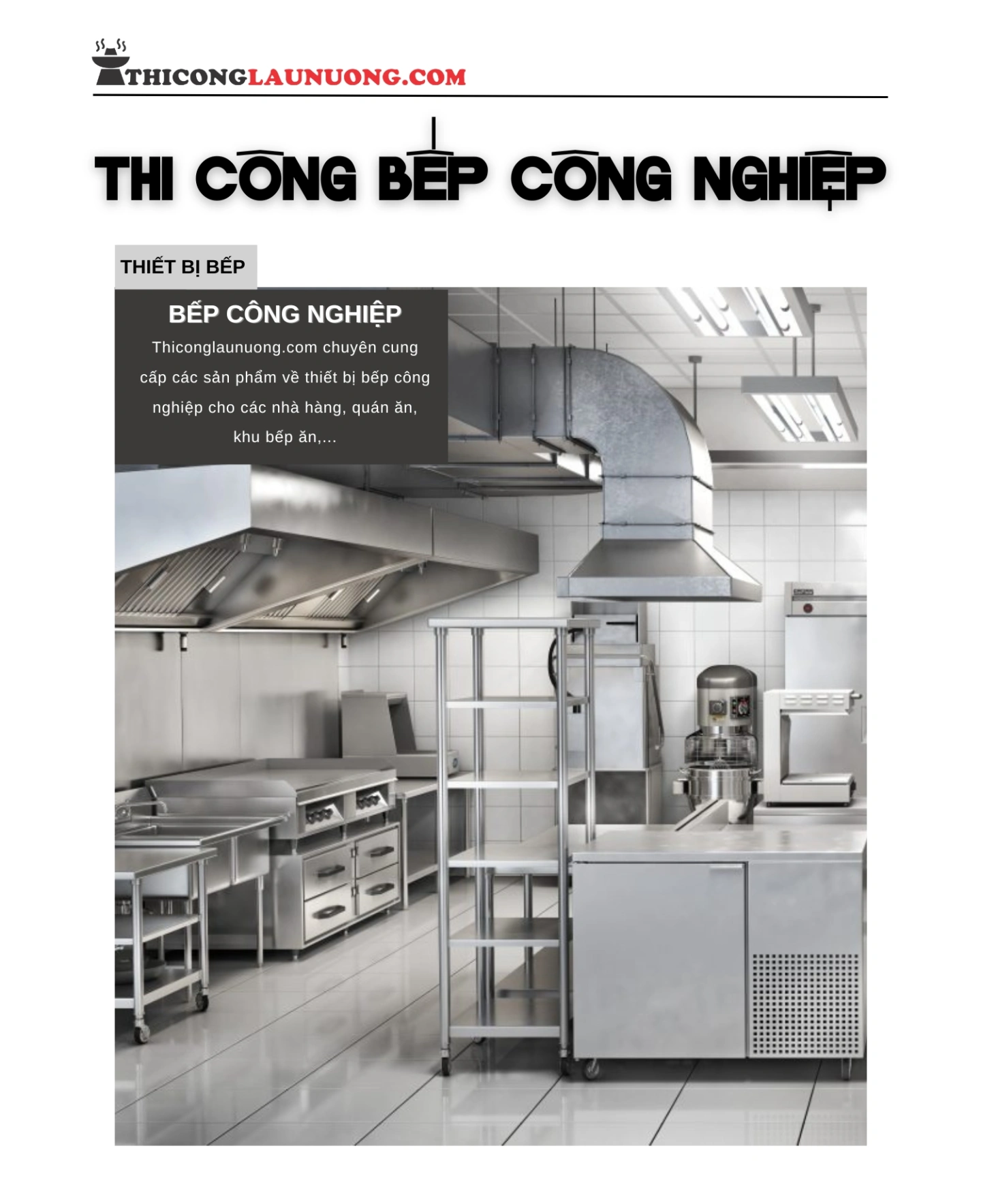 Thi công bếp Công Nghiệp